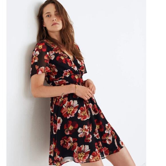 Madewell Tulip-Sleeve Mini Dress in French Rose Size 4 - Picture 2 of 7